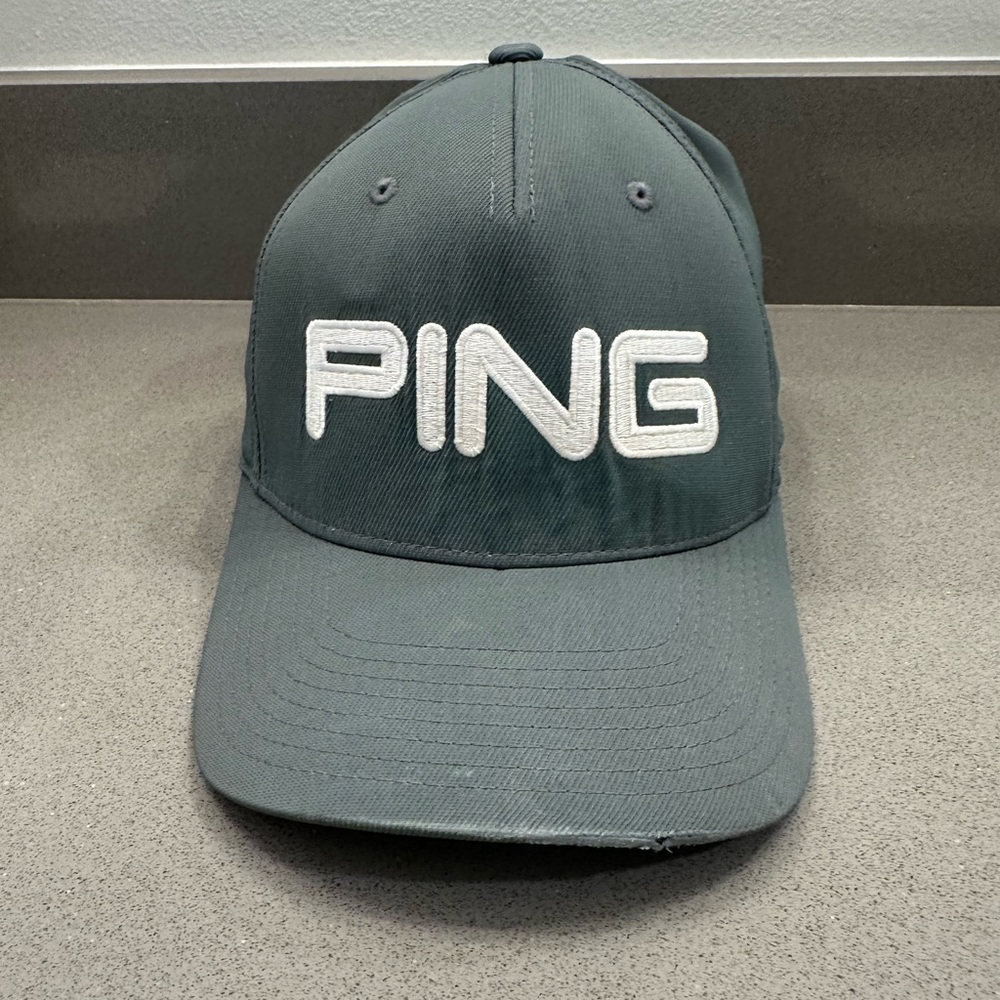 PING ⛳️ Dark Green Baseball Cap with White Embroidered Logo. Size L/XL
